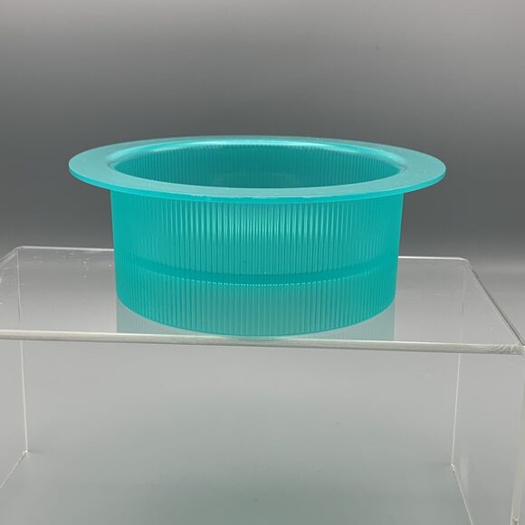 Vtg 6.5" Tupperware Microwavable Acrylic Hard Plastic Dip Soup Bowl Aqua 2875A-2 - Picture 7 of 9